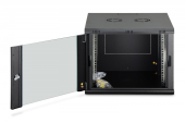 DIGITUS Szafa sieciowa wisząca Dynamic 19" 9U rack 474x600x600mm, drzwi szyba, czarna, niezłożona, 60kg - DN-37107 - Zdjęcie 5