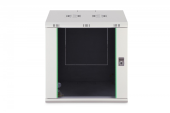DIGITUS Szafa sieciowa wisząca Dynamic 19" 12U rack 607x600x600mm, drzwi szyba, szara, niezłożona, 60kg - DN-37110 - Zdjęcie 3