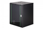 DIGITUS Szafa sieciowa wisząca Dynamic 19" 16U rack 785x600x600mm, drzwi szyba, czarny, niezłożona, 60kg - DN-37115 - Zdjęcie 1