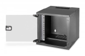 DIGITUS Szafa sieciowa wisząca 10" 6U, SOHO PRO 324 x 316 x 298 mm, nośność 60kg, drzwi szyba, niezłożona, Czarna - DN-49101 - Zdjęcie 3