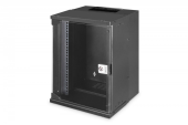 DIGITUS Szafa sieciowa wisząca 10" 9U, SOHO PRO 457 x 316 x 298 mm, nośność 60kg, drzwi szyba, niezłożona, Czarna - DN-49103 - Zdjęcie 1