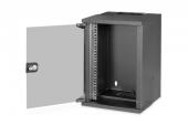 DIGITUS Szafa sieciowa wisząca 10" 9U, SOHO PRO 457 x 316 x 298 mm, nośność 60kg, drzwi szyba, niezłożona, Czarna - DN-49103 - Zdjęcie 3