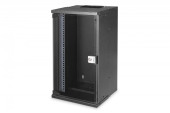 DIGITUS Szafa sieciowa wisząca 10" 12U, SOHO PRO 595 x 315 x 300 mm, nośność 60kg, drzwi szyba, niezłożona, Czarna - DN-49105 - Zdjęcie 1