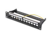 DIGITUS Patch panel 10, 12 port Keystone, pusty, Czarny - DN-91420 - Zdjęcie 1