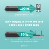 DIGITUS Zasilacz/Adapter PoE+ 802.3at aktywny max. 55V 30W 10/100/1000Mbps, transmisja do 100m - DN-95103-3 - Zdjęcie 11