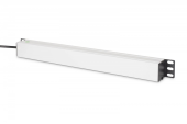 DIGITUS Listwa zasilająca PDU Rack 19" z bezpiecznikiem przeciążeniowym, 9 gniazd Schuko CEE 7/3 (45°), kabel 2m wtyk IEC C14, 10A, aluminiowa - DN-95437 - Zdjęcie 2