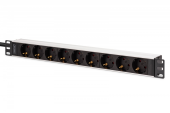 DIGITUS Listwa zasilająca PDU Rack 19", 9 gniazd Schuko CEE 7/3 (45°), kabel 2m wtyk IEC C20, 16A, aluminiowa - DN-95440 - Zdjęcie 1