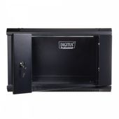 DIGITUS Szafa wisząca jednosekcyjna 19" 6U 368/600/450mm, drzwi szklane, czarna (RAL 9004) - DN-WU19 06U/450/B - Zdjęcie 3