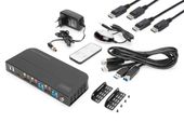 DIGITUS Przełącznik KVM 2 portowy DisplayPort do HDMI 2x1 4K 60Hz  2xUSB audio - DS-12850 - Zdjęcie 2