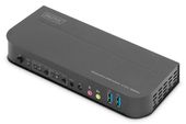 DIGITUS Przełącznik KVM 2 portowy DisplayPort do HDMI 2x1 4K 60Hz  2xUSB audio - DS-12850 - Zdjęcie 1