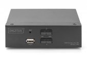 DIGITUS Przełącznik KVM, 2 portowy, 4K 60Hz, 2xDisplayPort IN, 1xDisplayPort OUT, 2xUSB, 2xAudio IN&OUT  - DS-12851 - Zdjęcie 2