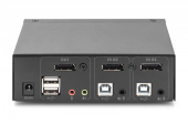 DIGITUS Przełącznik KVM, 2 portowy, 4K 60Hz, 2xDisplayPort IN, 1xDisplayPort OUT, 2xUSB, 2xAudio IN&OUT  - DS-12851 - Zdjęcie 3