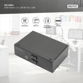 DIGITUS Przełącznik KVM, 2 portowy, 4K 60Hz, 2xDisplayPort IN, 1xDisplayPort OUT, 2xUSB, 2xAudio IN&OUT  - DS-12851 - Zdjęcie 6