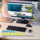 DIGITUS Przełącznik / Switch KVM HDMI 2x1 | UHD 4K@60Hz | 3x USB-A 3.1 Gen1 | 1x USB-C USB 3.1 Gen1 | Audio | Core Line  - DS-12855 - Zdjęcie 4