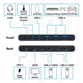 DIGITUS Przełącznik / Switch KVM HDMI 2x1 | UHD 4K@60Hz | 3x USB-A 3.1 Gen1 | 1x USB-C USB 3.1 Gen1 | Audio | Core Line  - DS-12855 - Zdjęcie 6