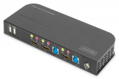DIGITUS Przełącznik KVM 2 portowy, 2x HDMI IN, 1x HDMI OUT, 2x USB A, 1x Audio, 4K x 2K 60Hz, IN&OUT - DS-12874 - Zdjęcie 7