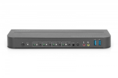 DIGITUS Przełącznik KVM, 4 portowy, 4K 60Hz, 4x DP IN, 1x DP OUT, 1x HDMI OUT, 2x USB A, 1x Audio IN&OUT  - DS-12890 - Zdjęcie 3