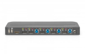 DIGITUS Przełącznik KVM, 4 portowy, 4K 60Hz, 4x DP IN, 1x DP OUT, 1x HDMI OUT, 2x USB A, 1x Audio IN&OUT  - DS-12890 - Zdjęcie 4