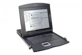 DIGITUS Konsola 17 LCD z touchpad KVM 8 portów 1U komplet kabli (8xDS-19231) klawiatura US - DS-72210-2US - Zdjęcie 1