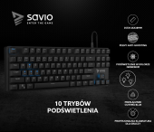 Elmak Klawiatura mechaniczna gamingowa Savio Tempest RX TKL Outemu BLUE, LED niebieski, NKRO, Anty-ghosting - SAVGK-TEMPEST BLUE - Zdjęcie 9