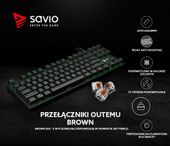 Elmak Mechaniczna klawiatura gamingowa Savio Tempest RX TKL Outemu Brown, LED zielony, NKRO, Anty-ghosting - SAVGK-TEMPEST BROWN - Zdjęcie 4