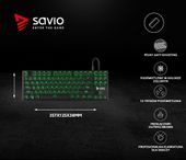 Elmak Mechaniczna klawiatura gamingowa Savio Tempest RX TKL Outemu Brown, LED zielony, NKRO, Anty-ghosting - SAVGK-TEMPEST BROWN - Zdjęcie 11
