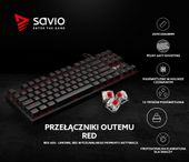 Elmak Klawiatura mechaniczna gamingowa Savio Tempest RX TKL Outemu RED, LED czerwony, NKRO, Anty-ghosting - SAVGK-TEMPEST RED - Zdjęcie 4