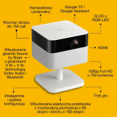 EPSON Projektor mini laser EF-71 biały z podstawą FHD/700L/5m:1  - V11HB79040 - Zdjęcie 2