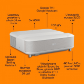 EPSON Projektor EH-LS670W 3LCD KD 4KUHD/3600L/5m:1/16:9/biały - V11HB82040 - Zdjęcie 2