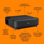 EPSON Projektor EH-LS670B 3LCD KD 4KUHD/3600L/5m:1/16:9/czarny - V11HB82140 - Zdjęcie 2