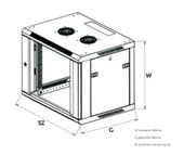 EXTRALINK Szafka wisząca rack 9U 600x600 czarna dwusekcyjna - EX.12943 - Zdjęcie 2