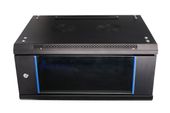 EXTRALINK Szafka wisząca rack 4U 600x600 czarna szklane drzwi - EX.2893 - Zdjęcie 1