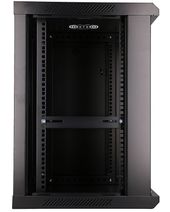 EXTRALINK Szafka wisząca rack 12U 600x600 czarna szklane drzwi  - EX.7256 - Zdjęcie 5