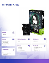 GAINWARD Karta graficzna GeForce RTX 3050 Ghost 8GB GDDR 6 128bit DP/HDMI (GA107)  - 471056224-3710 - Zdjęcie 6