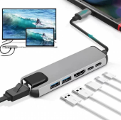 GEMBIRD Adapter USB-C Hub USB-C/A LAN HDMI - A-CM-COMBO5-06 - Zdjęcie 2