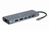 GEMBIRD Hub USB-C HDMI DP VGA 4xUSB 3.1 USB-C PD audio card reader GbE  - A-CM-COMBO8-01 - Zdjęcie 4