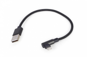 GEMBIRD Kabel USB - do 8 pin kątowy w oplocie tekstylnym, 0.2m, czarny - CC-USB2-AMLML-0.2M - Zdjęcie 3