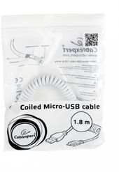 GEMBIRD Kabel Micro-USB 2.0 AM-MBM5P/Spirala/1.5 - CC-mUSB2C-AMBM-6-W - Zdjęcie 4
