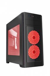 GEMBIRD Obudowa Midi Tower Fornax 1000 R czerwona - CCC-FC-1000R - Zdjęcie 1