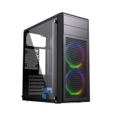 GEMBIRD Obudowa Midi Tower Fornax M100RGB ATX wentylatory RGB Czarna  - CCC-FC-M100RGB - Zdjęcie 1
