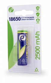 GEMBIRD Akumulator litowo-jonowy typ 18650 (10C), 3.7V, 2500mAh z płaskimi biegunami  - EG-BA-18650-10C/2500 - Zdjęcie 2