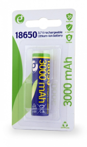 GEMBIRD Akumulator litowo-jonowy typ 18650 (10C), 3.7V, 3000mAh z płaskimi biegunami - EG-BA-18650-10C/3000 - Zdjęcie 2