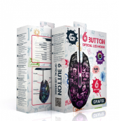 GEMBIRD Mysz optyczna LED, 6-przyciskowa, USB, czarna  - MUS-6B-GRAFIX-01 - Zdjęcie 8