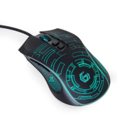 GEMBIRD Mysz gamingowa z podświetleniem RGB, USB czarna - MUSG-RGB-01 - Zdjęcie 4