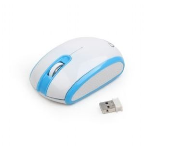 GEMBIRD Mysz bezprzewodowa Radio-Opto 2.4GHz MUSW-105-B Blue/White  - MUSW-105-B - Zdjęcie 2