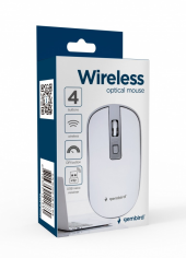 GEMBIRD Mysz optyczna bezprzewodowa, kolor biały, nano odbiornik  - MUSW-4B-06-WS - Zdjęcie 3