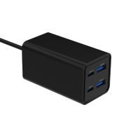 GEMBIRD Ładowarka uniwersalna 65W GaN 2xUSB-A 2xUSB-C szybkie ładowanie czarna  - TA-UC-2A2C-PD65-01-BK - Zdjęcie 3