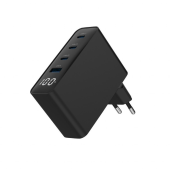 GEMBIRD Ładowarka uniwersalna 100W GaN 1xUSB-A 3xUSB-C szybkie ładowanie LCD czarna  - TA-UC-PDQC100LCD-01-BK - Zdjęcie 2