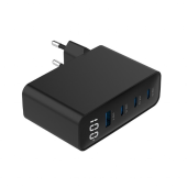 GEMBIRD Ładowarka uniwersalna 100W GaN 1xUSB-A 3xUSB-C szybkie ładowanie LCD czarna  - TA-UC-PDQC100LCD-01-BK - Zdjęcie 4