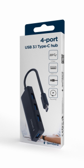 GEMBIRD HUB 4-portowy USB 3.1 (Gen 1) typu C, czarny  - UHB-CM-U3P4-02 - Zdjęcie 2
